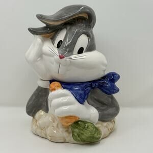 Bugs Bunny Cookie Jar Vintage Ceramic 1993 Holding Carrot